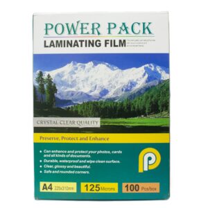 Power Pack A4 size-225x310mm 125Micron Lamination Pouch 10% Extra Micron