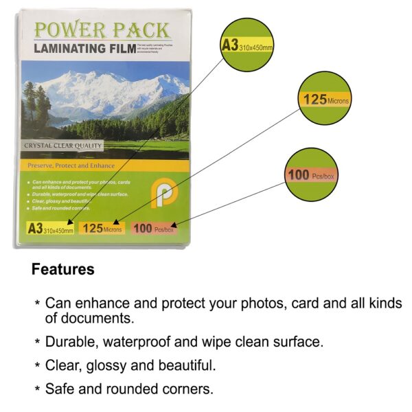 Power Pack Plus A3-310x450mm 125Micron Lamination Pouch - Image 2